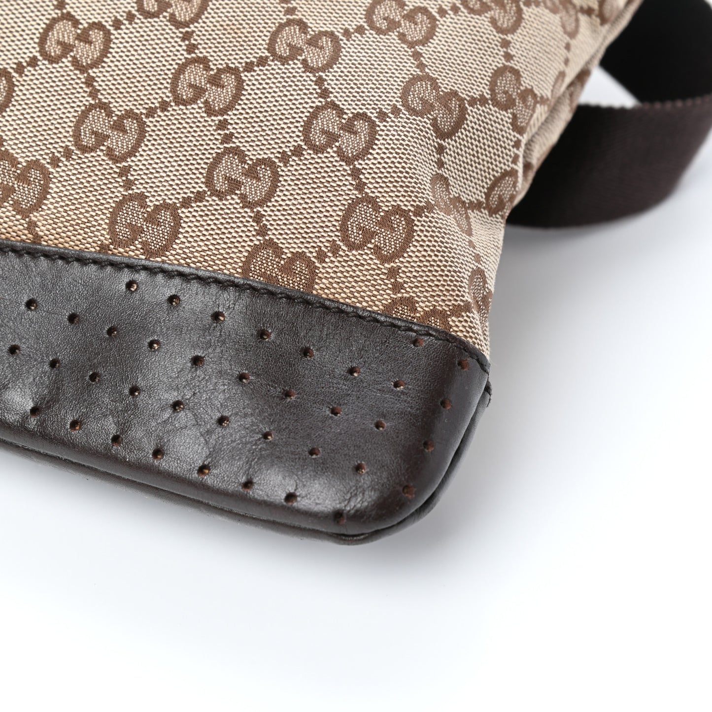 Monogram Perforated Medium Messenger Dark Brown