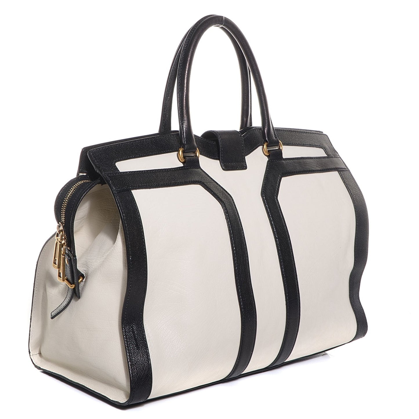 Calfskin Large Cabas ChYc Black White
