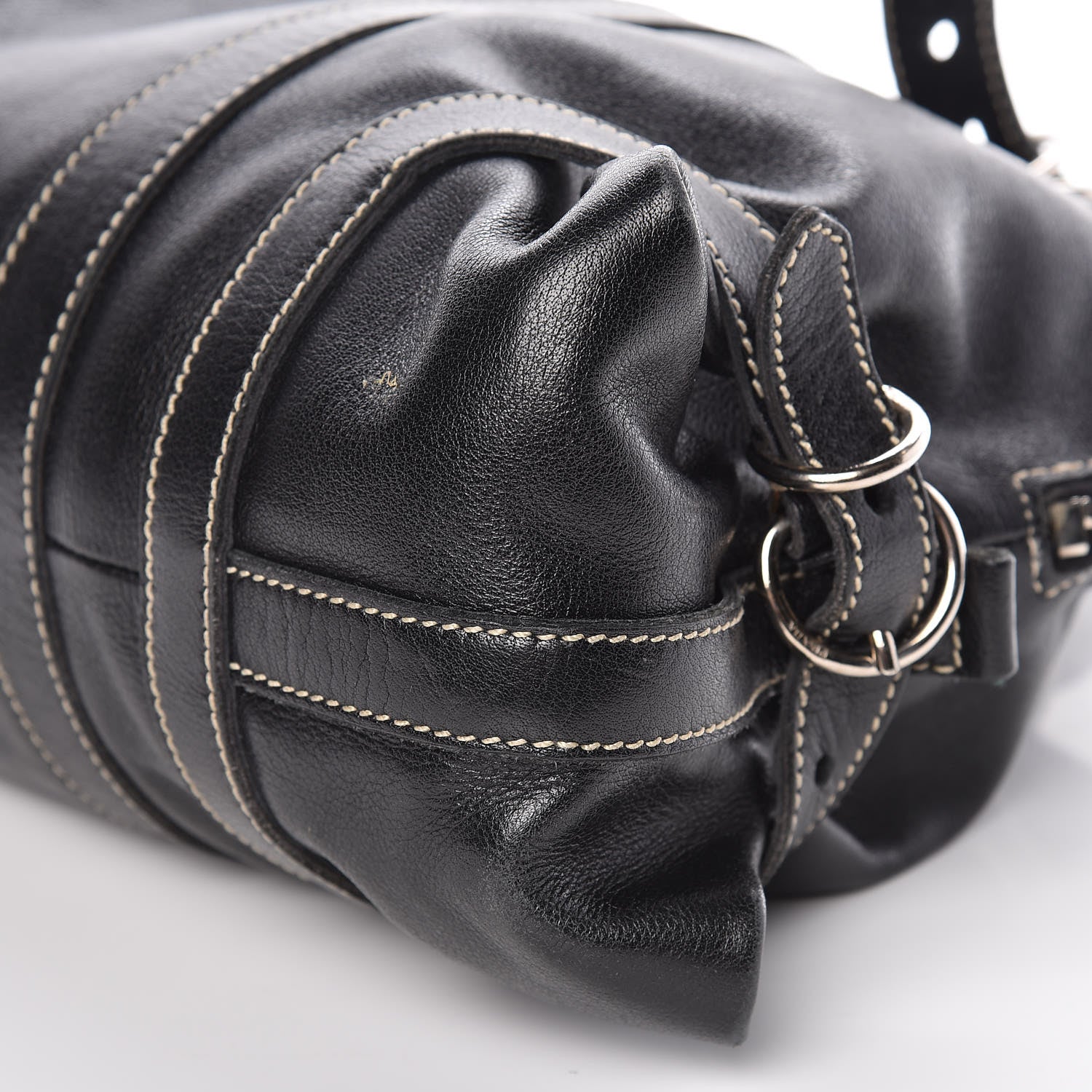 Prada Calfskin Wrapping Satchel Bag Black 10 of 15