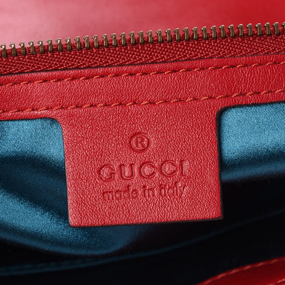 Gucci Velvet Matelasse Medium GG Marmont Shoulder Bag Hibiscus Red 8 of 22