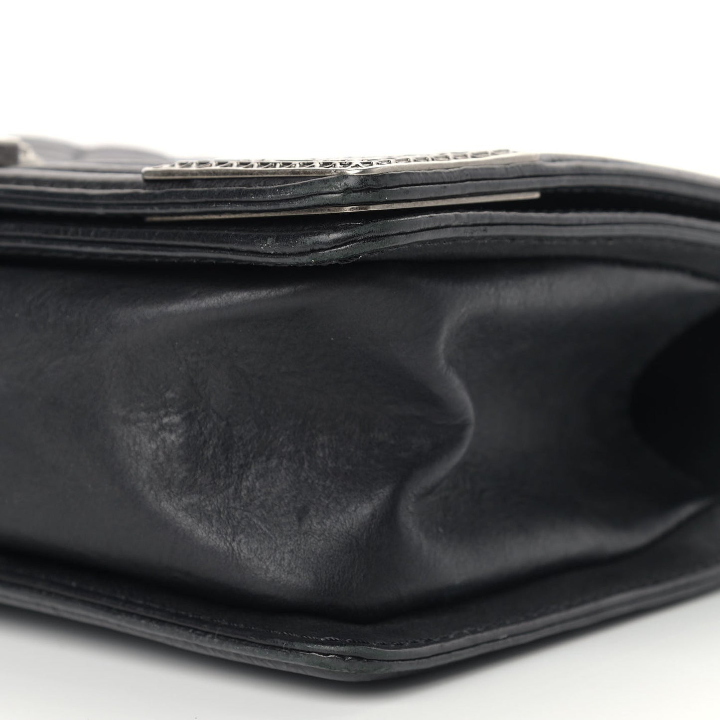 Calfskin Quilted Metal Embellished Paris Dallas Medium Boy Flap Black