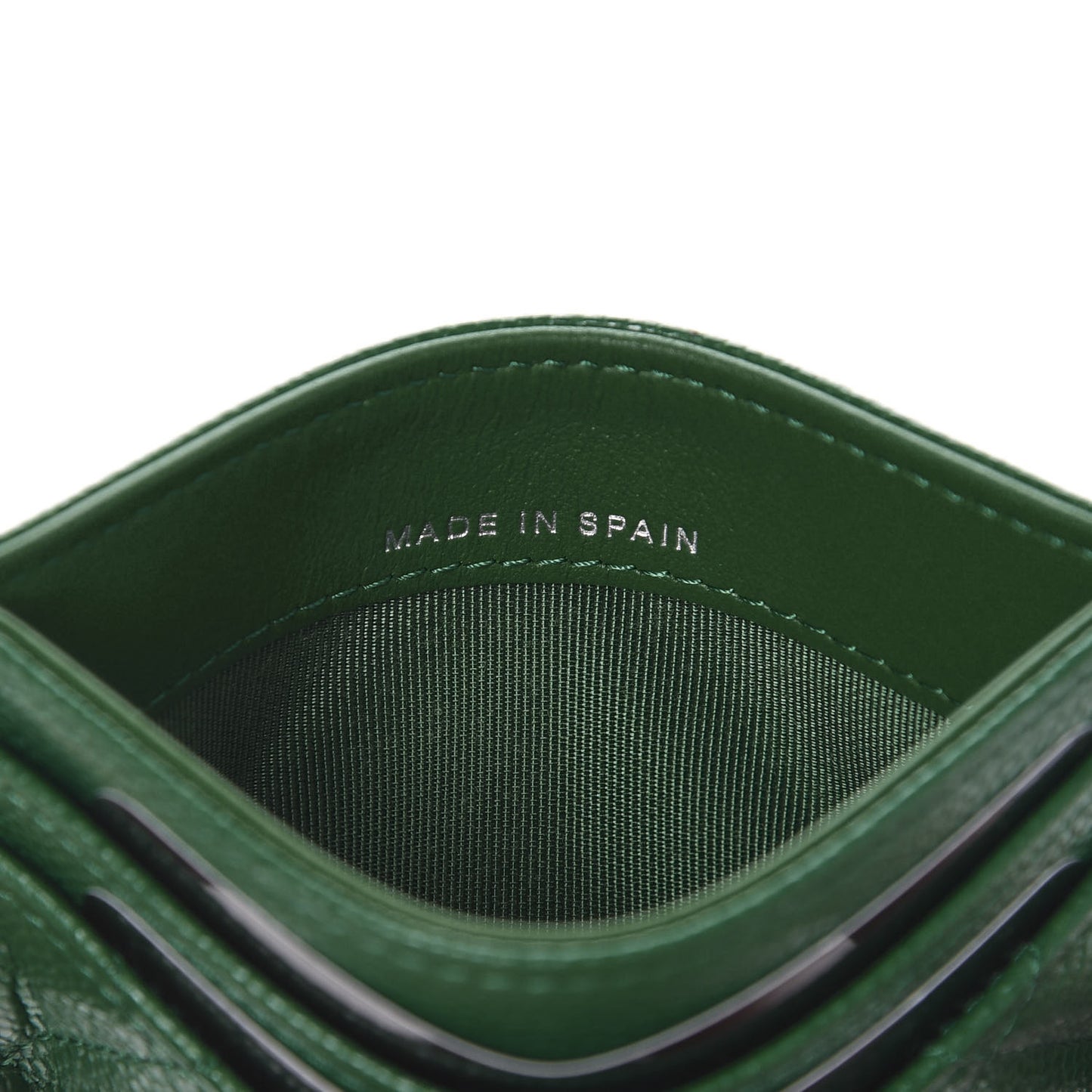 Caviar Quilted Card Holder Green