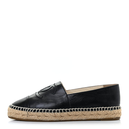 Chanel Lambskin CC Espadrilles 37 Black 1 of 10