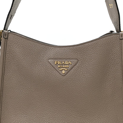 Prada Vitello Daino Hobo Messenger Bag Argilla 7 of 9