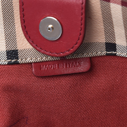 Burberry Haymarket Check Small Canterbury Tote Military Red 7 of 15