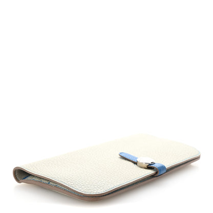 Hermes Togo Dogon Recto Verso Wallet Gris Perle Bleu Izmir 4 of 8