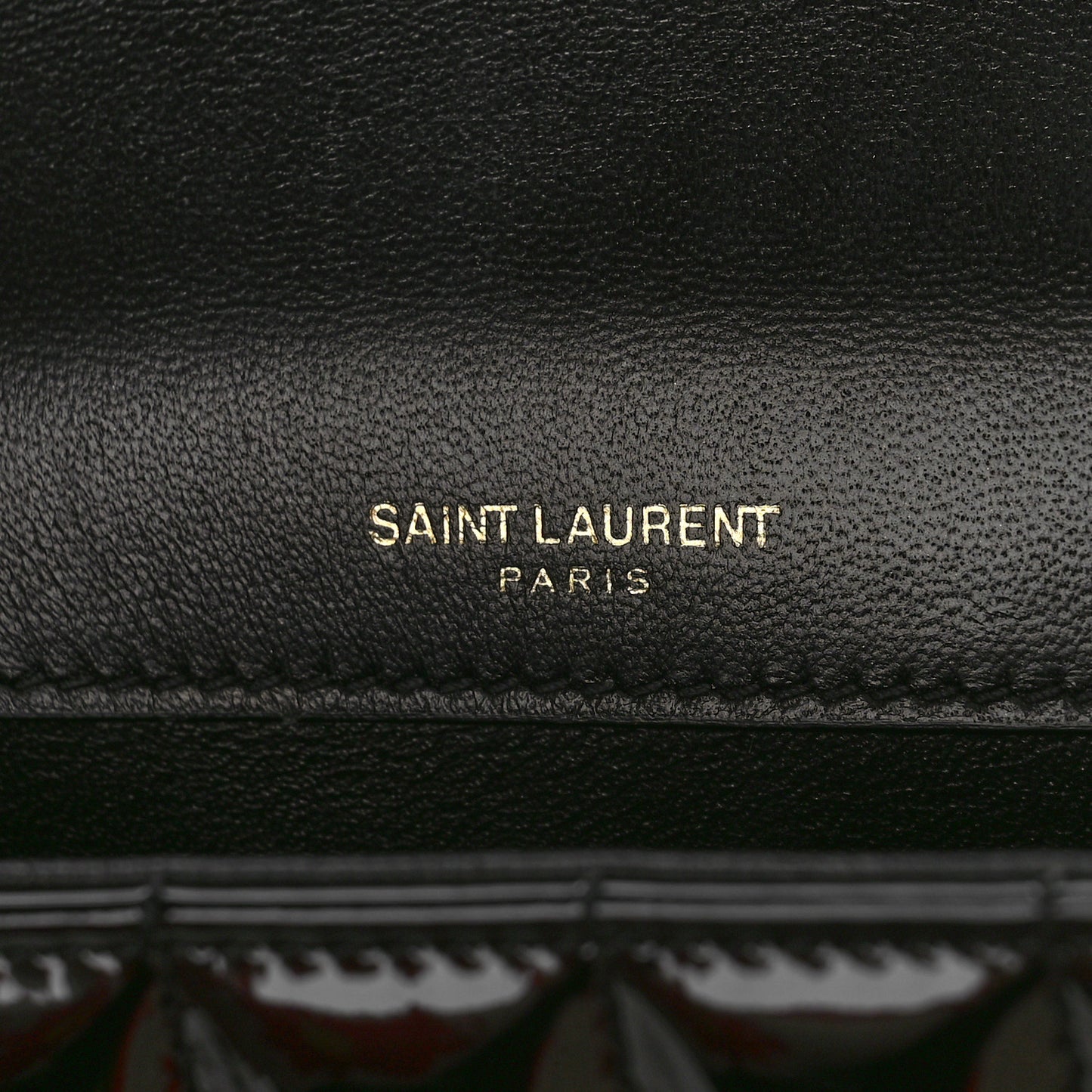 Patent Calfskin Matelasse Monogram Medium Vicky Chain Bag Black