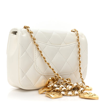 Chanel Lambskin Quilted Mini Heart Charms Flap White 3 of 9