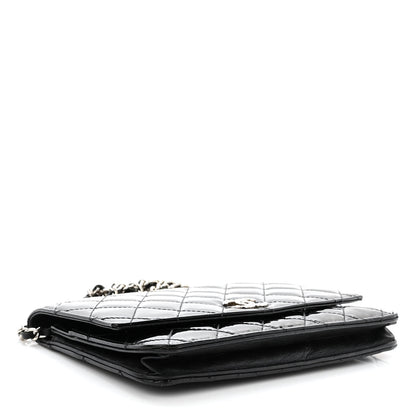 Chanel Patent Quilted Brilliant Wallet On Chain WOC Black 4 of 13