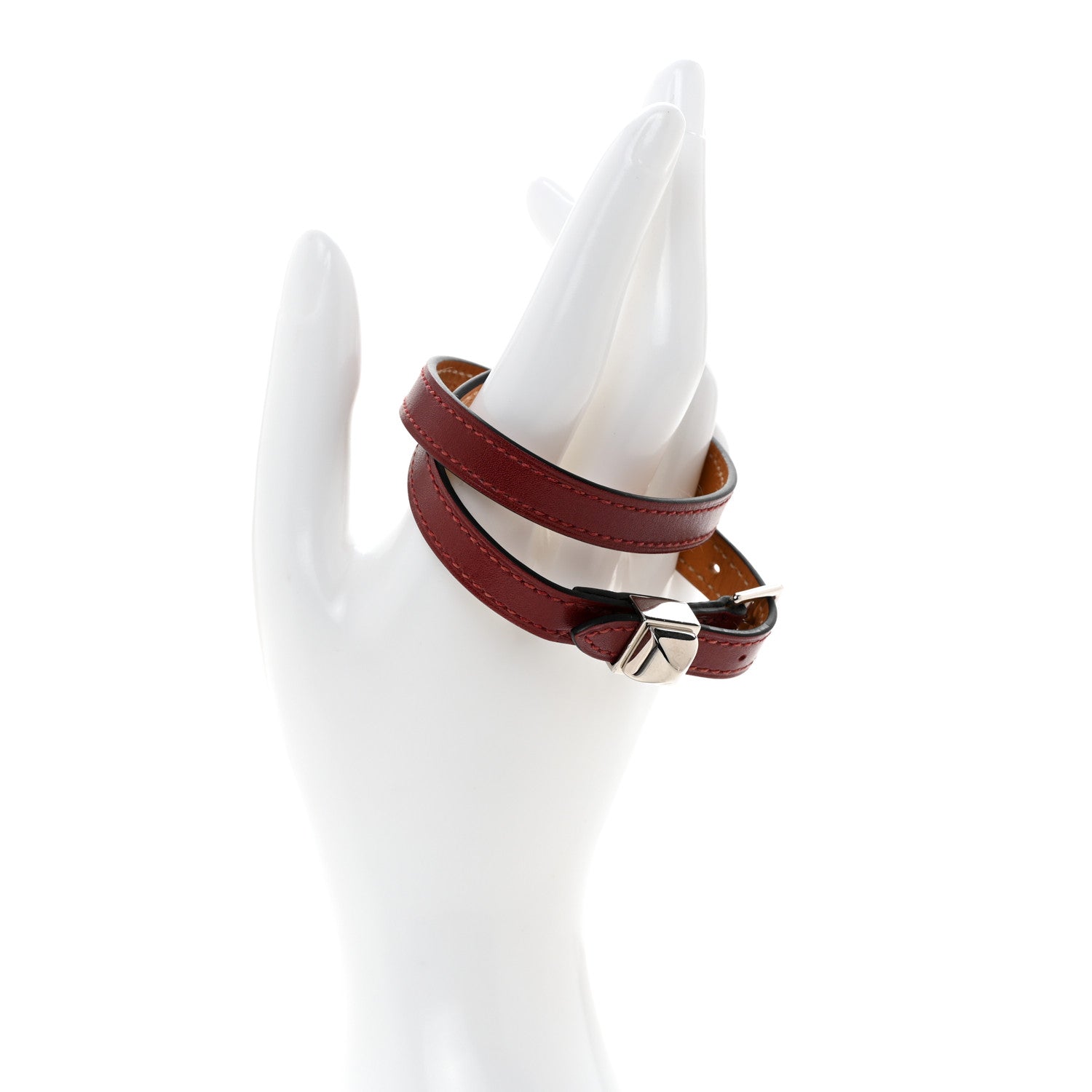 Hermes Swift Medor Infini Double Tour Bracelet M Rouge H Gold 2 of 7