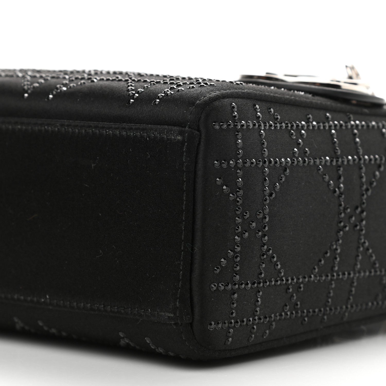 Christian Dior Satin Crystal Cannage Mini Lady Dior Black 8 of 8