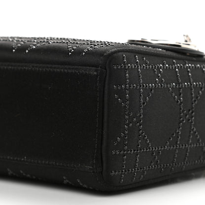 Christian Dior Satin Crystal Cannage Mini Lady Dior Black 8 of 8