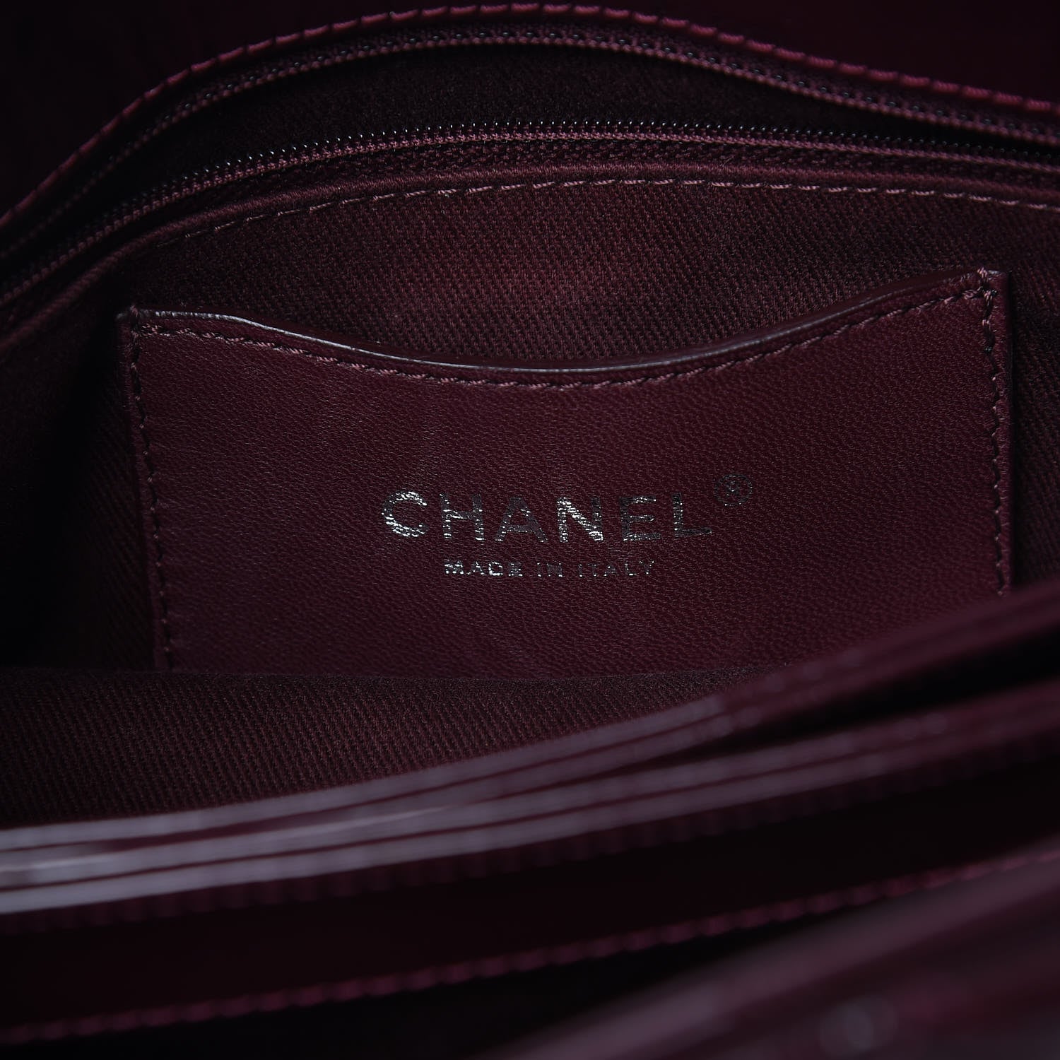 Chanel Patent Quilted Small Just Mademoiselle Burgundy 9 of 11