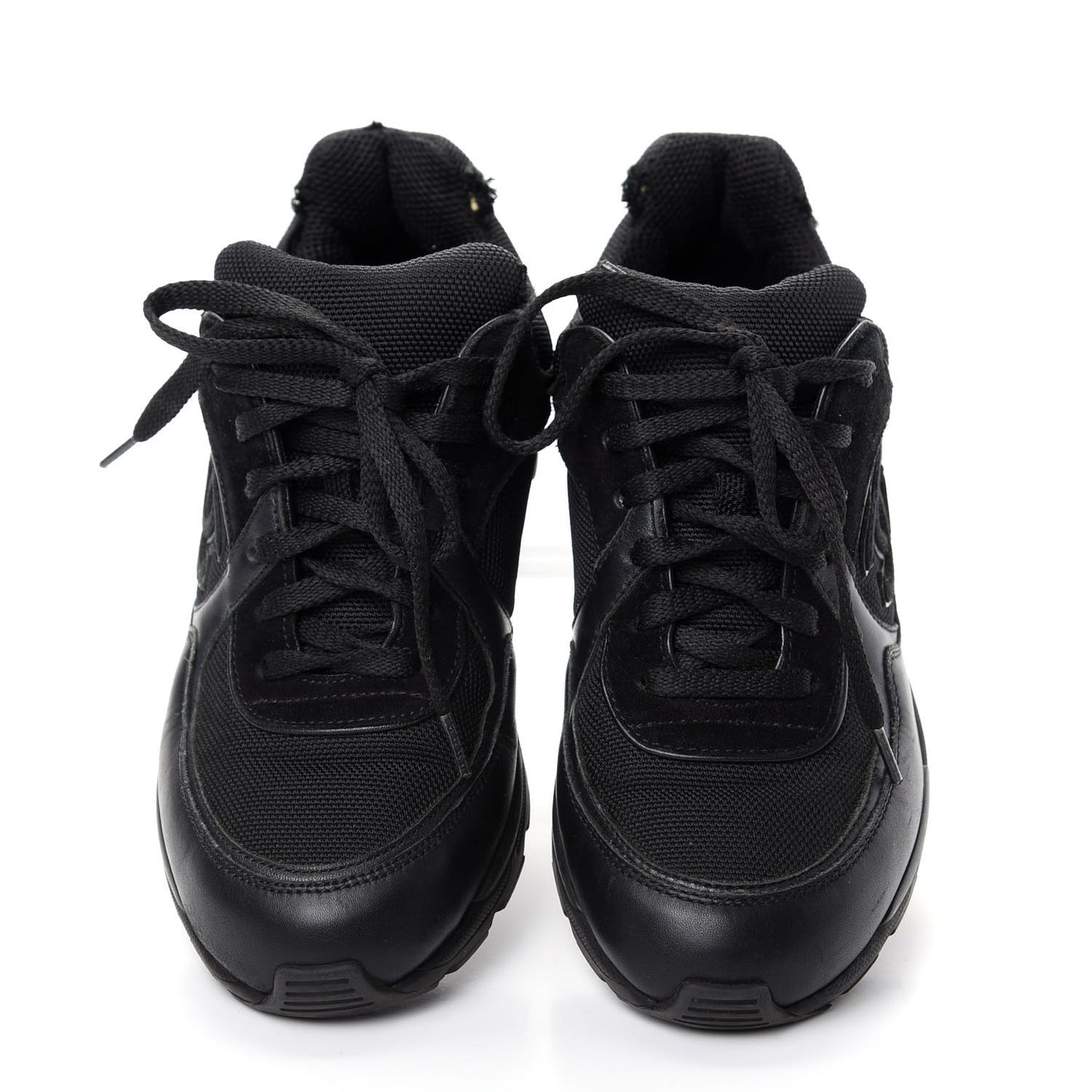 Toile Suede Calfskin CC Sneakers 35.5 Black