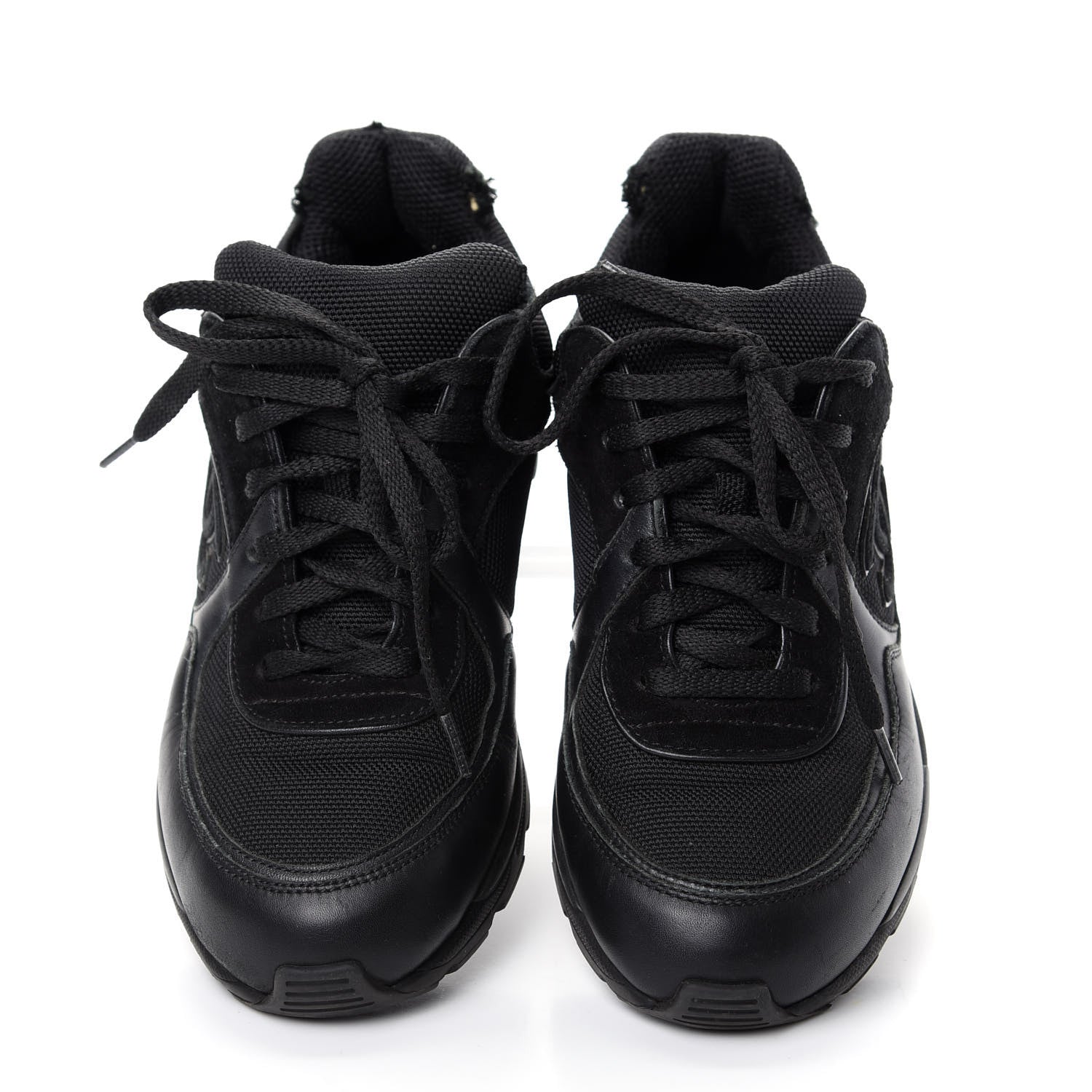 Chanel Toile Suede Calfskin CC Sneakers 35.5 Black 5 of 15