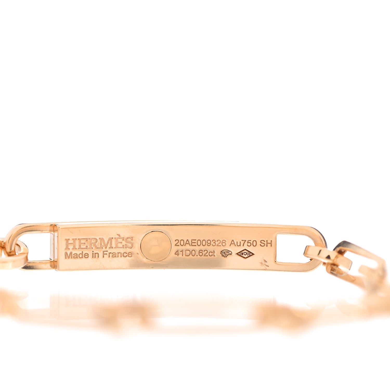 Hermes 18K Yellow Gold Diamond Pave PM Kelly Chaine Bracelet SH 4 of 5