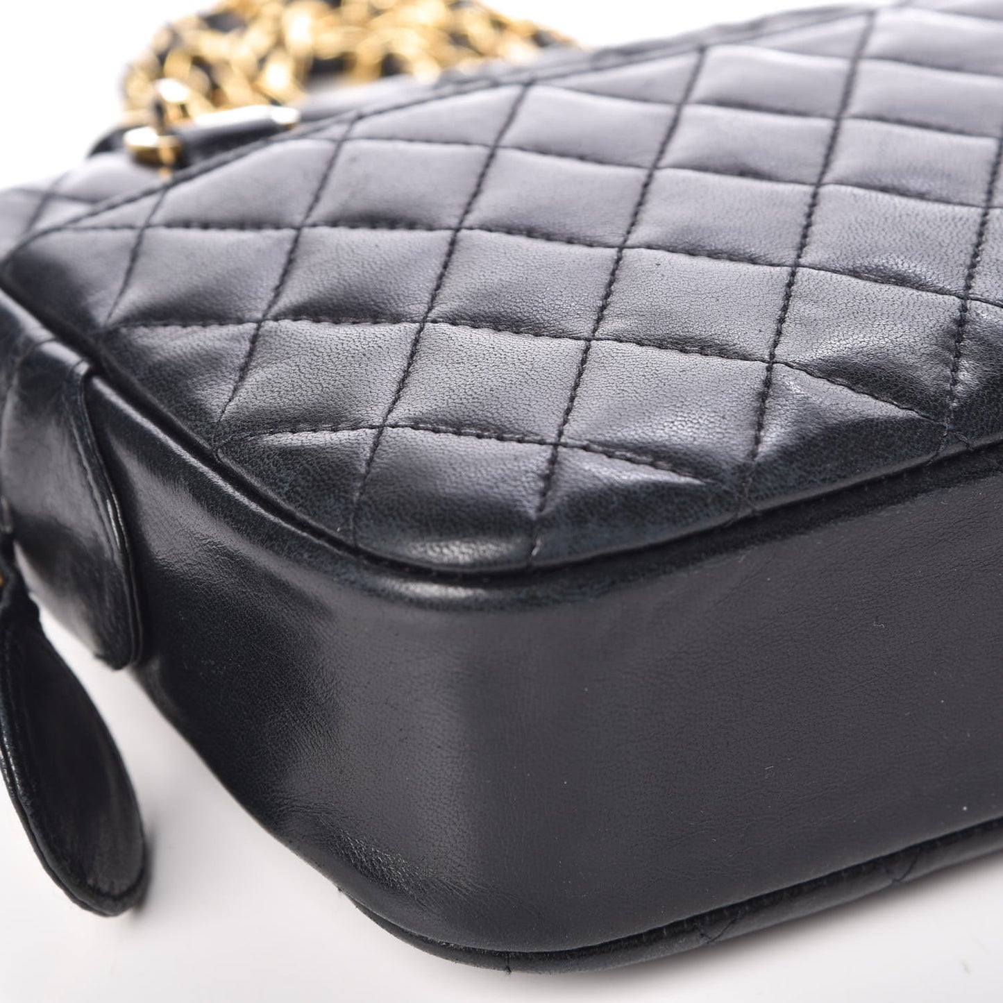 Lambskin Quilted Camera Case Black