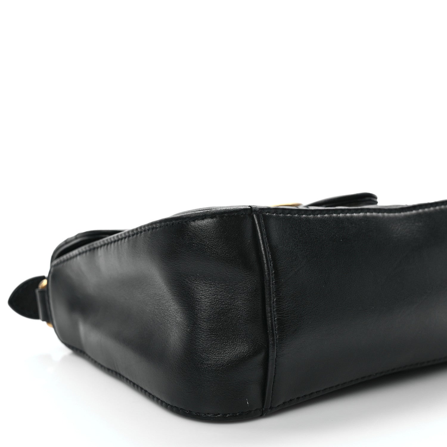 Gucci Calfskin Matelasse Mini GG Marmont Top Handle Shoulder Bag Black 8 of 11