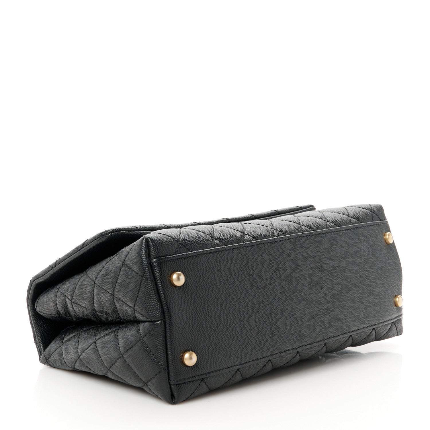 Chanel Caviar Lizard Embossed Quilted Small Coco Handle Flap Black 4 of 12