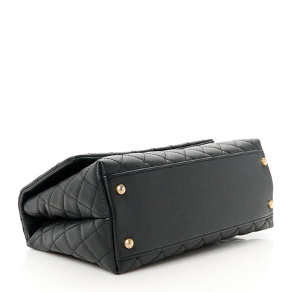 Chanel Caviar Lizard Embossed Quilted Small Coco Handle Flap Black 4 of 12