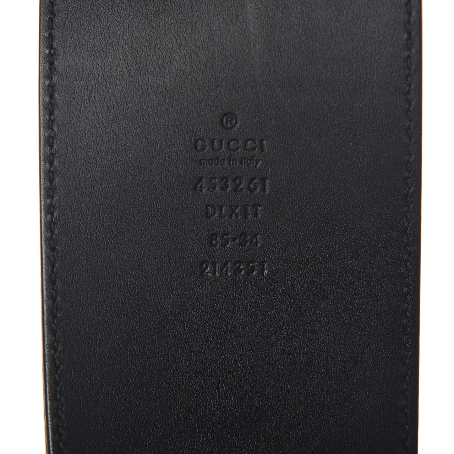 Moon Calfskin Pearl Double G 70mm Belt 85 34 Black Cream
