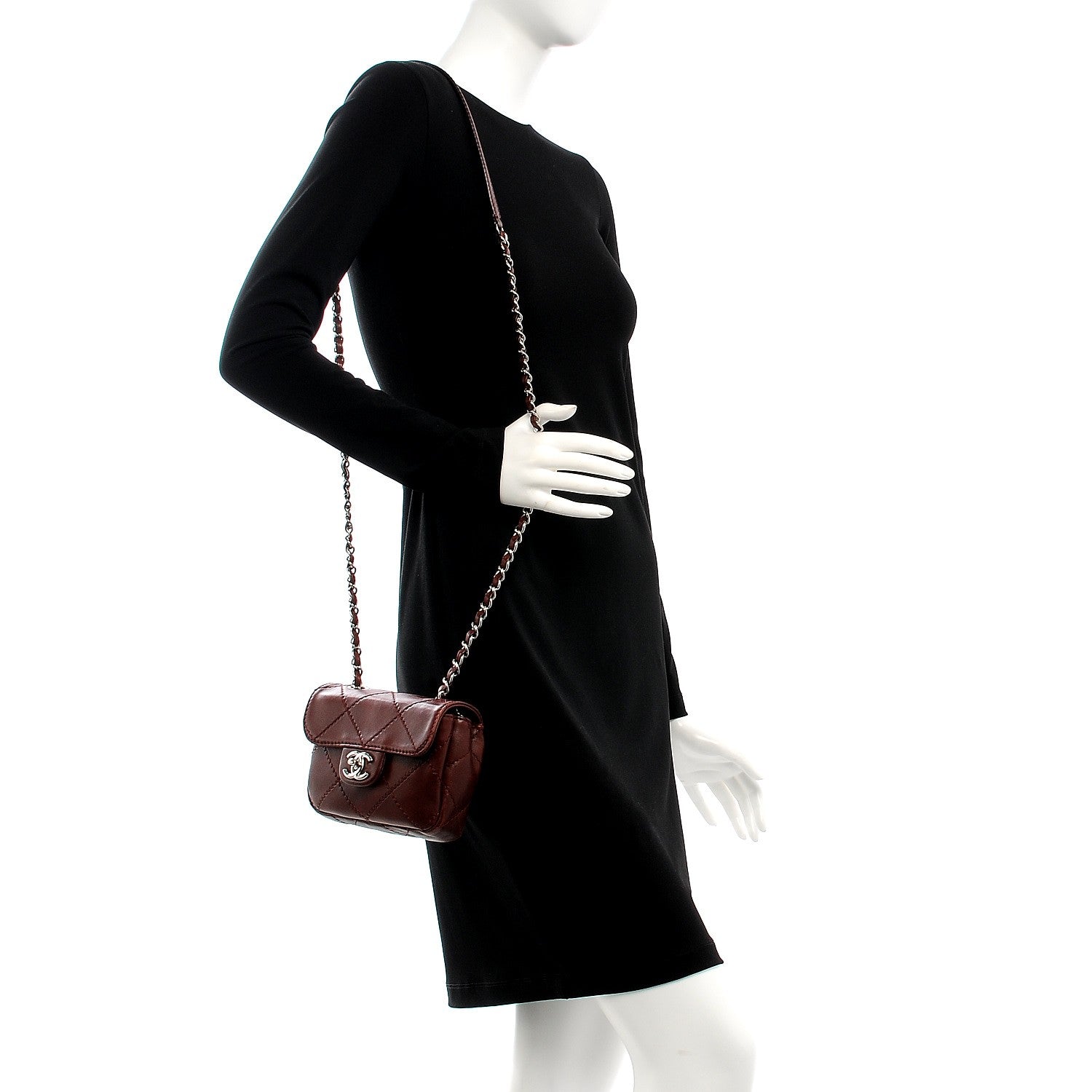 Chanel Lambskin Double Stitch Mini Flap Bordeaux 2 of 7