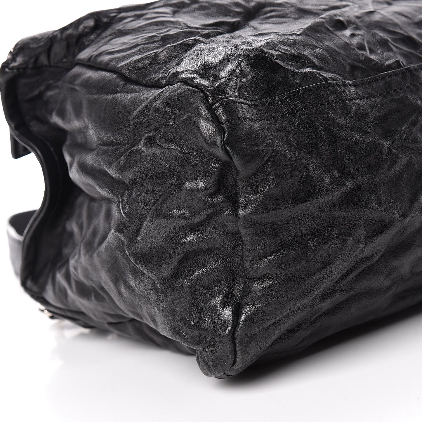 Tumbled Sheepskin Medium Pandora Bag Black
