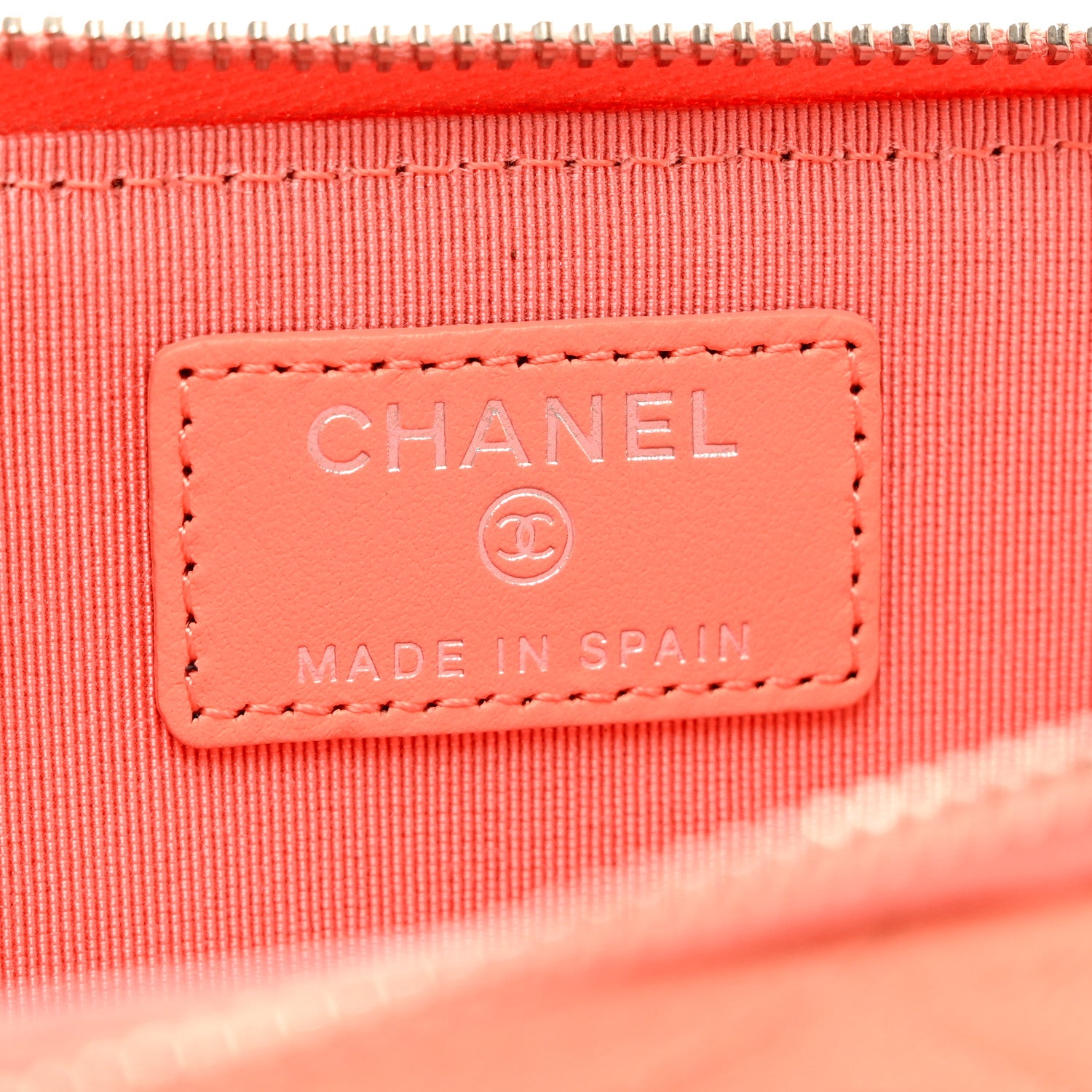 Chanel Caviar Quilted Zipped Key Holder Case Coral 6 of 7