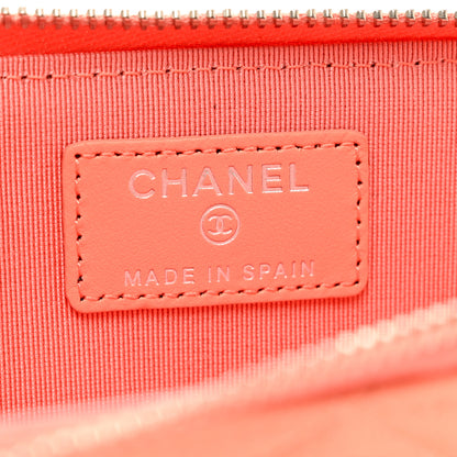 Chanel Caviar Quilted Zipped Key Holder Case Coral 6 of 7
