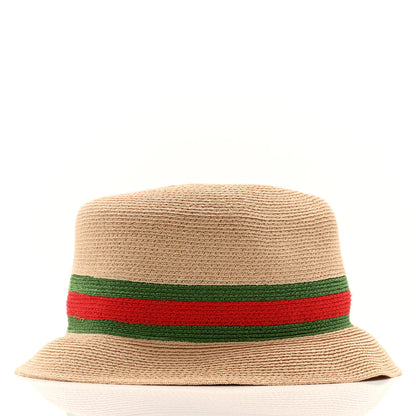 Gucci Abaca Straw Web Fedora Hat L 5 of 11