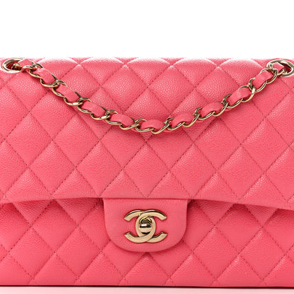 Chanel Shiny Caviar Quilted Medium Double Flap Pink 9 of 12