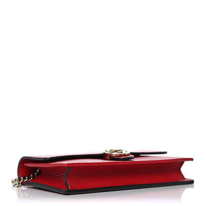 Gucci Dollar Calfskin Interlocking G Chain Wallet Red 4 of 10