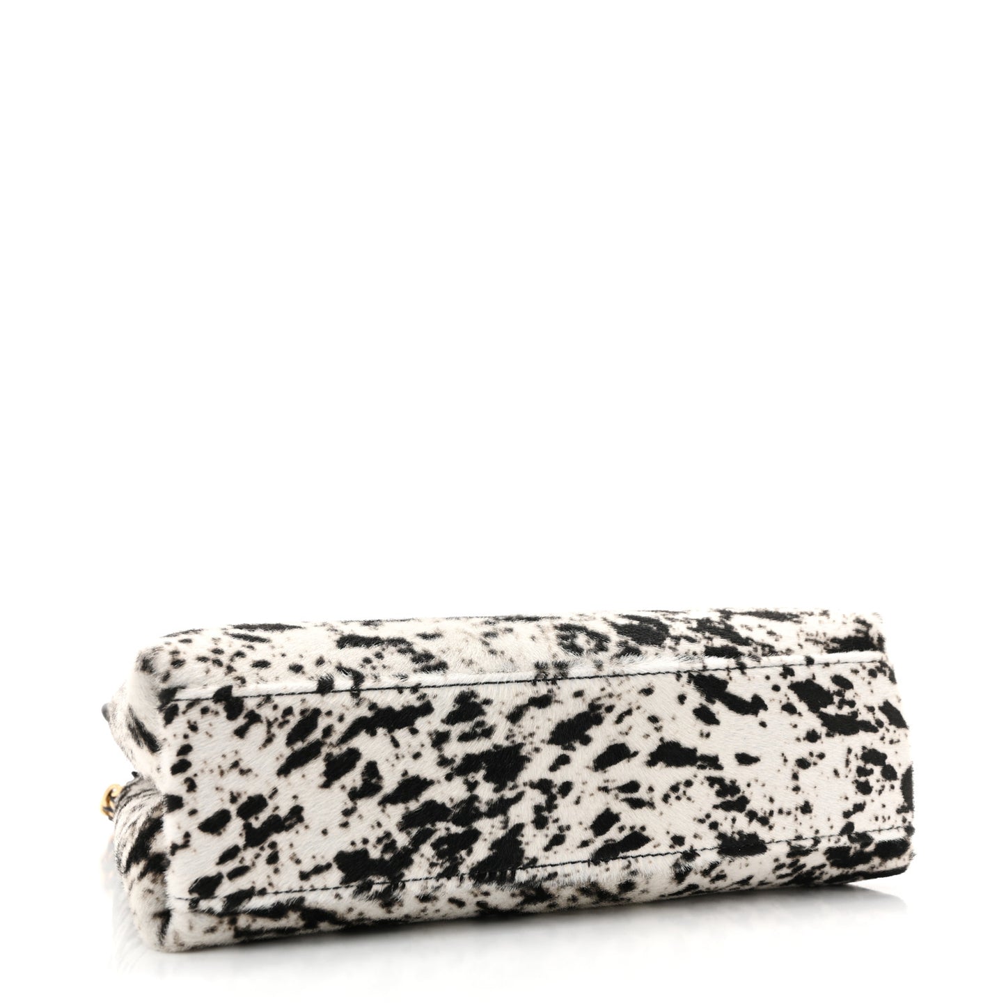 Pony Hair Printed Chic Lady Small Shopping Tote White Black