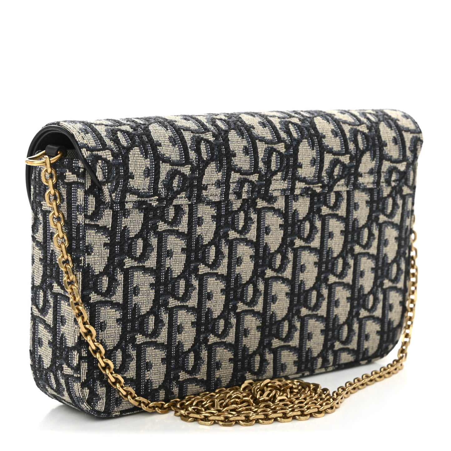 Oblique Saddle Chain Long Wallet Blue