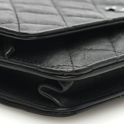 Chanel Crumpled Calfskin Quilted Wallet On Chain WOC So Black 9 of 12