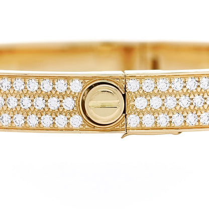 Cartier 18K Yellow Gold Diamond LOVE Paved Bracelet 18 3 of 8