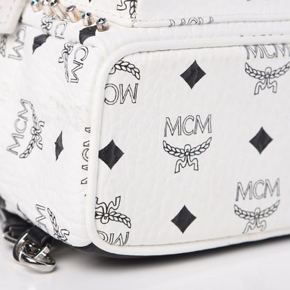 MCM Visetos Stud Mini Stark Backpack White 8 of 10