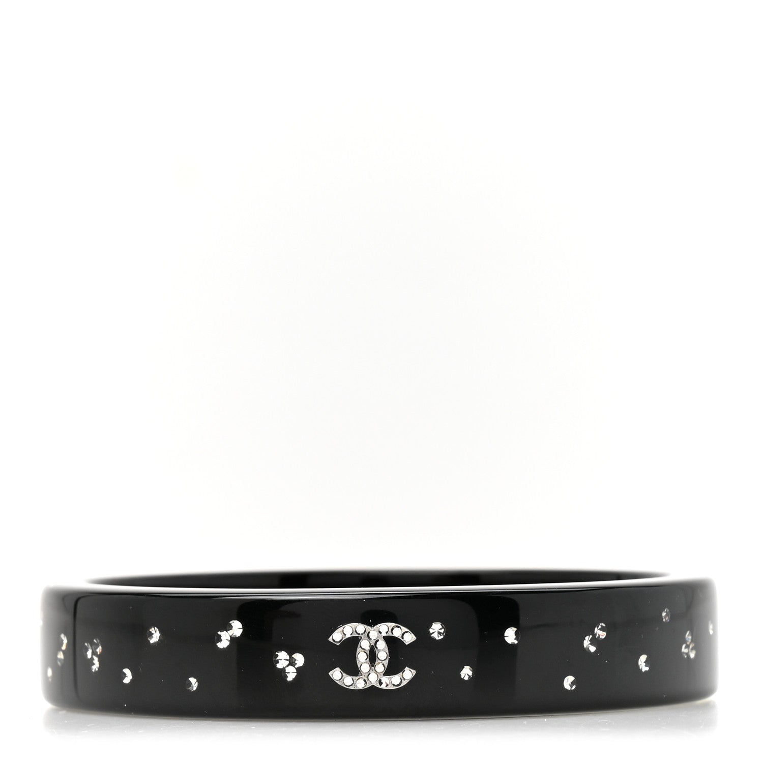 Chanel Resin Crystal CC Bangle Black 1 of 4
