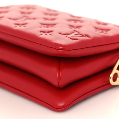 Louis Vuitton Mother of Pearl Lambskin Embossed Monogram Coussin BB Red Green 10 of 11