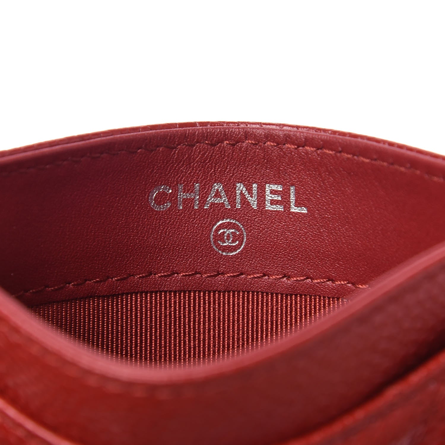 Chanel Caviar Quilted Card Holder Red 6 of 10