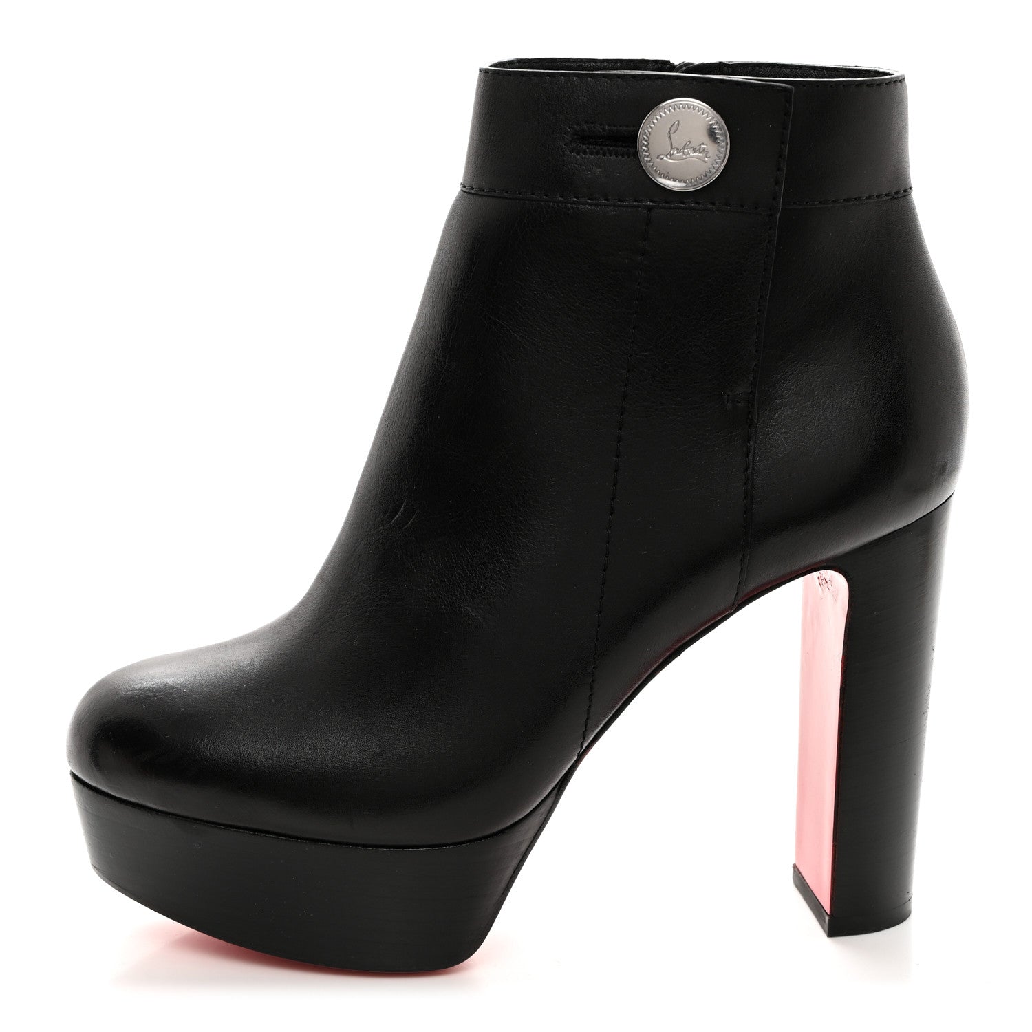 Christian Louboutin Calfskin Janis Alta 120 Booties 37.5 Black 1 of 7