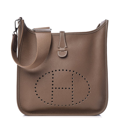 Hermes Taurillon Clemence Evelyne III PM Etoupe 1 of 12