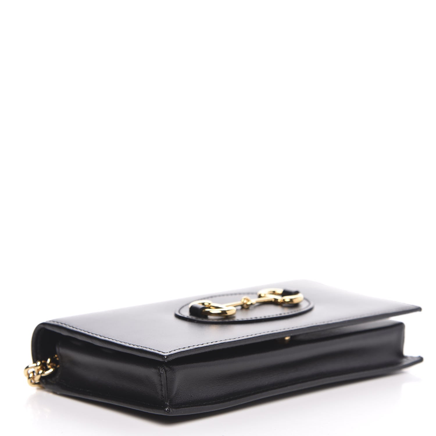 Gucci Boarded Plutone Calfskin Horsebit 1955 Wallet On Chain Black 4 of 10