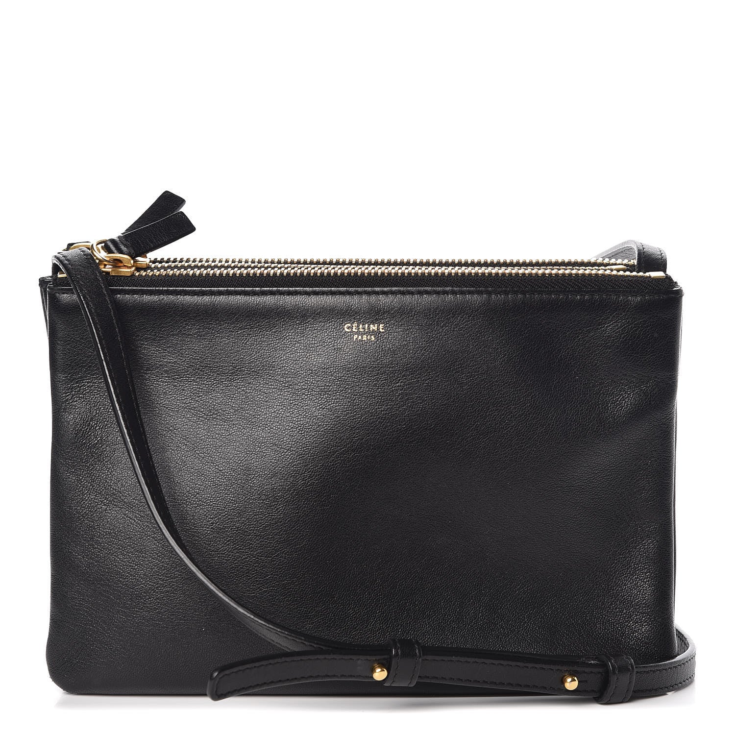 Celine Lambskin Small Trio Crossbody Bag Black 1 of 9