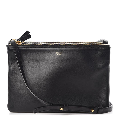 Celine Lambskin Small Trio Crossbody Bag Black 1 of 12