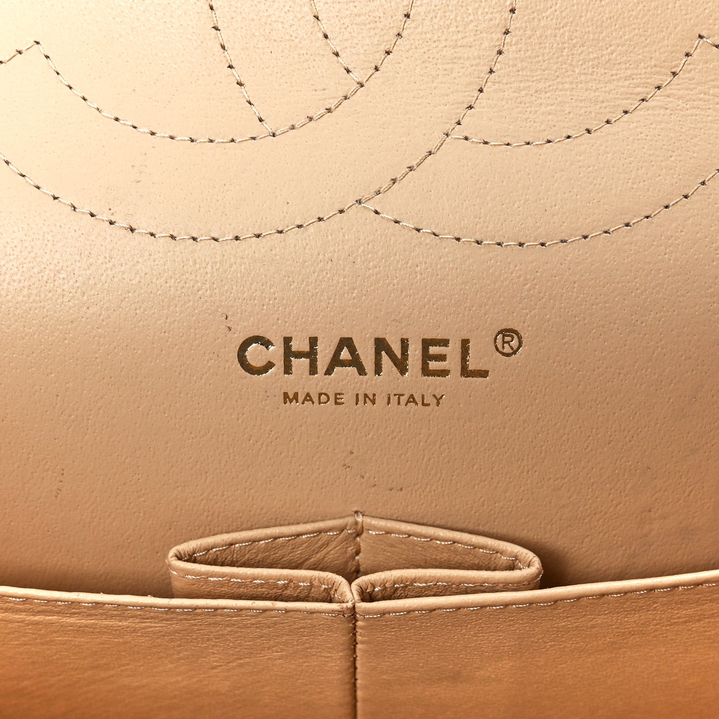 Caviar Quilted Jumbo Double Flap Beige