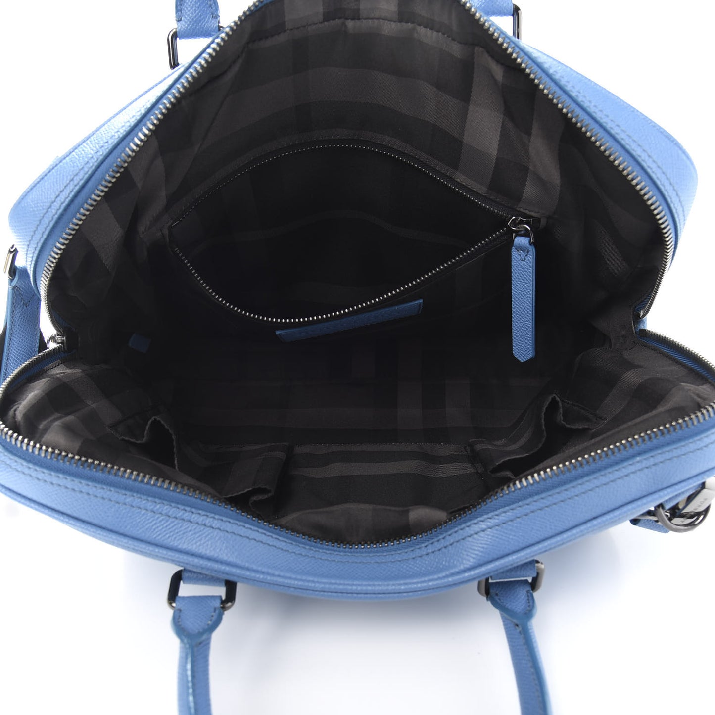 Grainy Calfskin Small Newberg Briefcase Blue