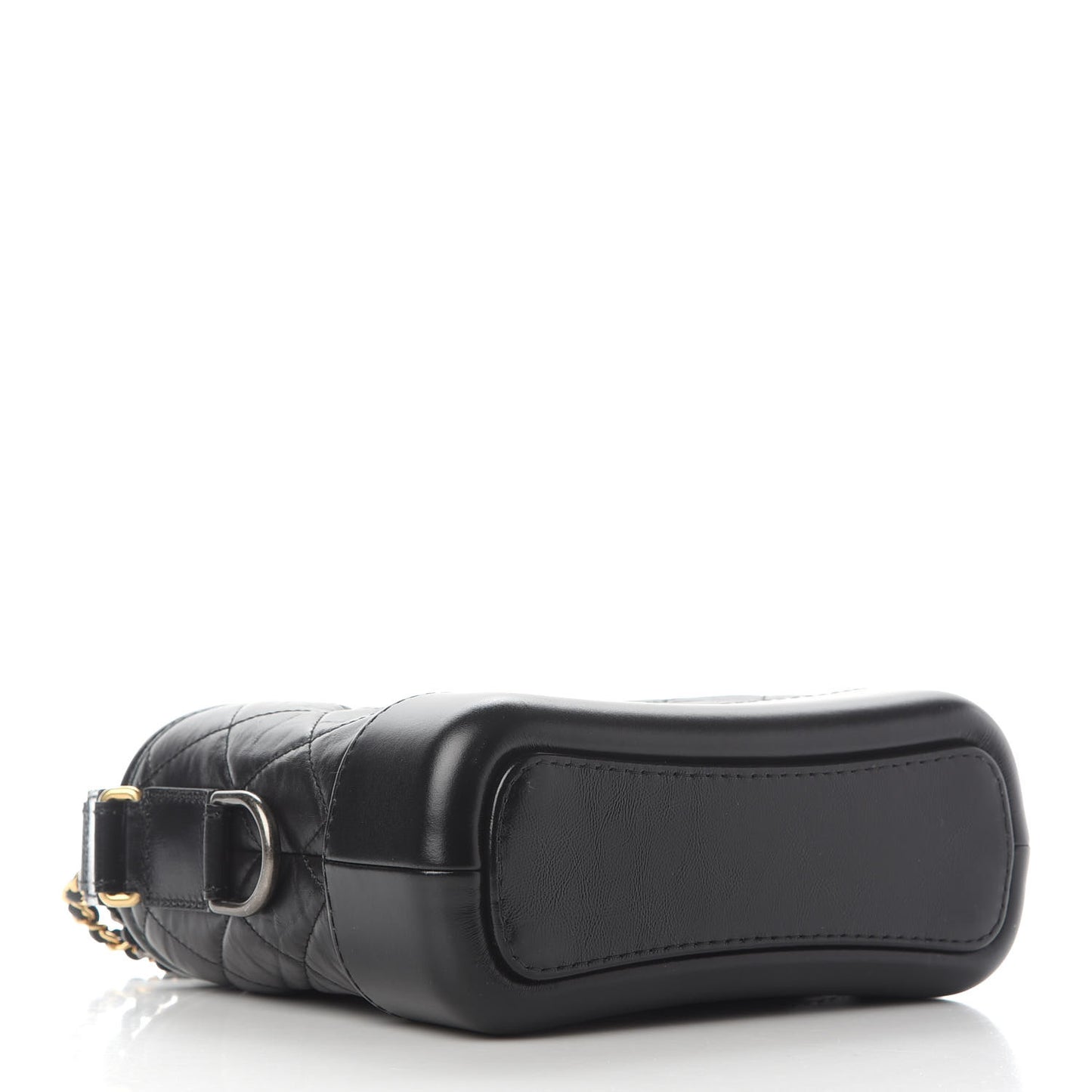 Aged Calfskin Quilted Small Gabrielle Hobo Black