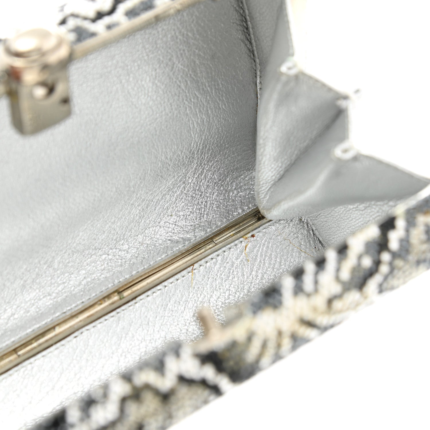 Judith Leiber Swarovski Crystal Minaudiere Clutch Silver Multicolor 8 of 12