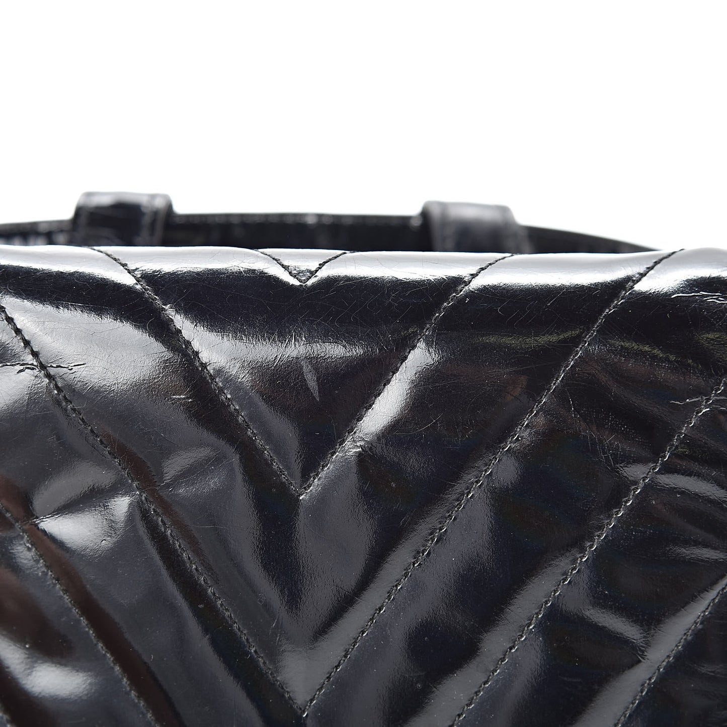 Patent Chevron Quilted Belt Bag 80 32 Black